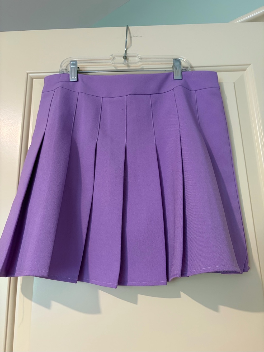 Fashion Lavender Pleated Mini Skirt Size L